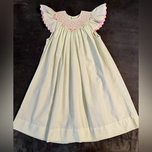 Baby girl smocked gingham dress. Size 18 mo. EUC